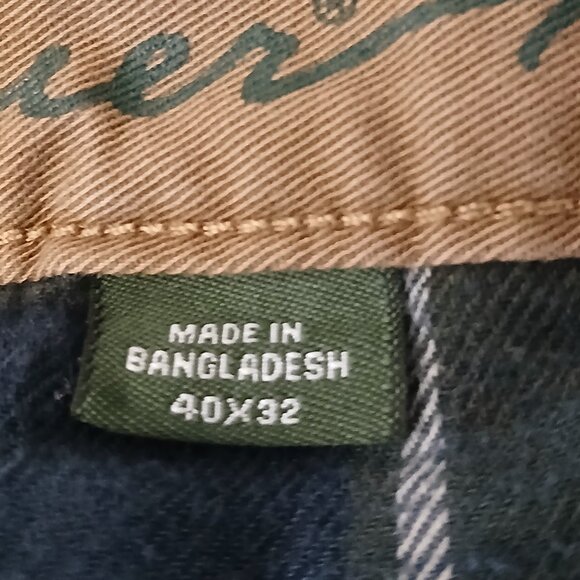 Eddie Bauer Cargo Pants Mens 40X32 Cotton Flannel Lined Warm Khaki Tan - Picture 9 of 10